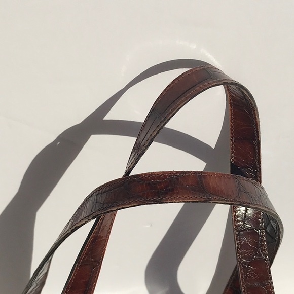 Antonio Scepi brown crocodile imprint leather tote - Picture 5 of 8